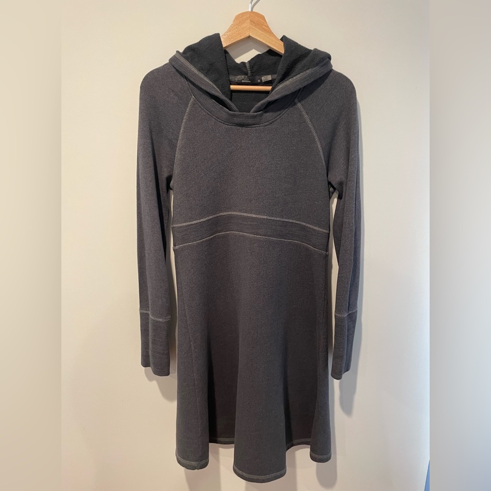 Prana Womens Grey Active Hoodie Dress Size Medium Organic Cotton